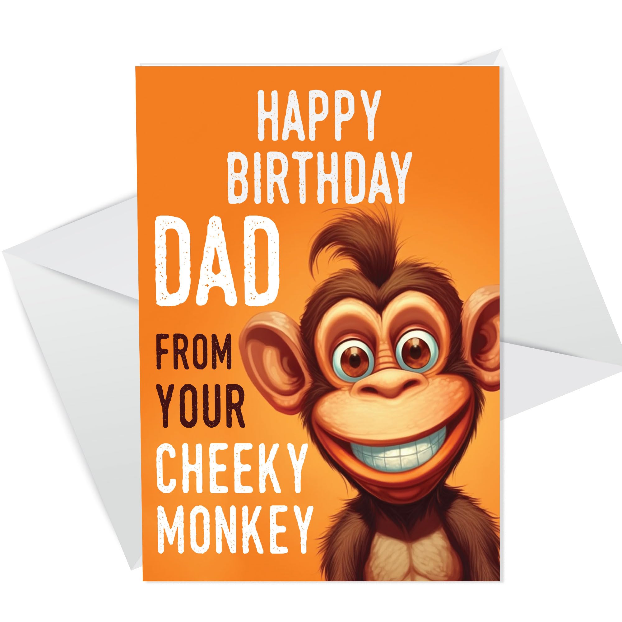 RED OCEAN Funny Birthday Card For Dad Monkey Design From Daughter Son Cheeky Monkey Dad Greetings Card