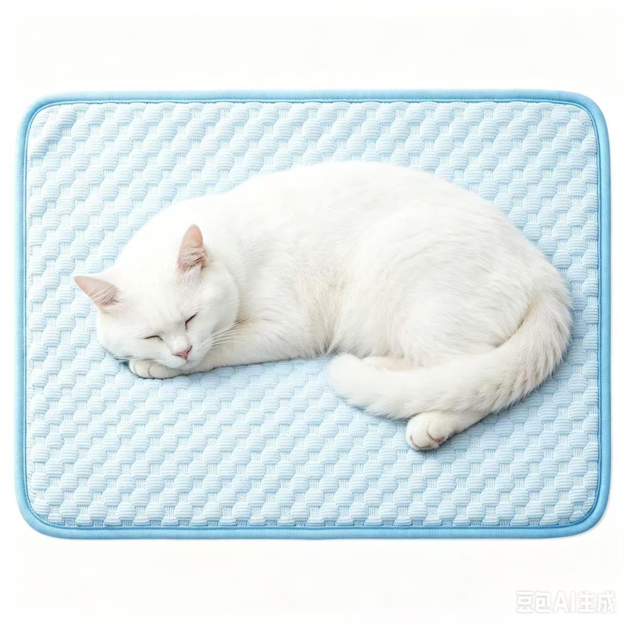 Fhodigogo Cooling Mat for Dogs, Dog Cooling Pad 39"x27" Dog Cooling Mat - Gel Free Ice Silk Self-Cooling Pad, Non-Slip Summer Dog Cooling Pad, Washable Cat Cooling Mat, Blue