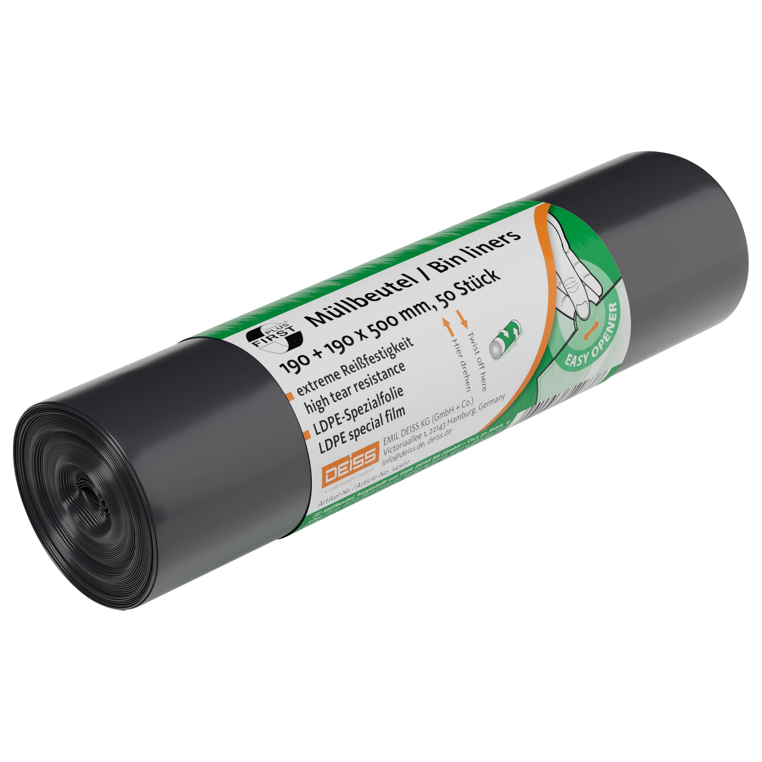 50 x 15 Litre LDPE Bin Liners - Grey