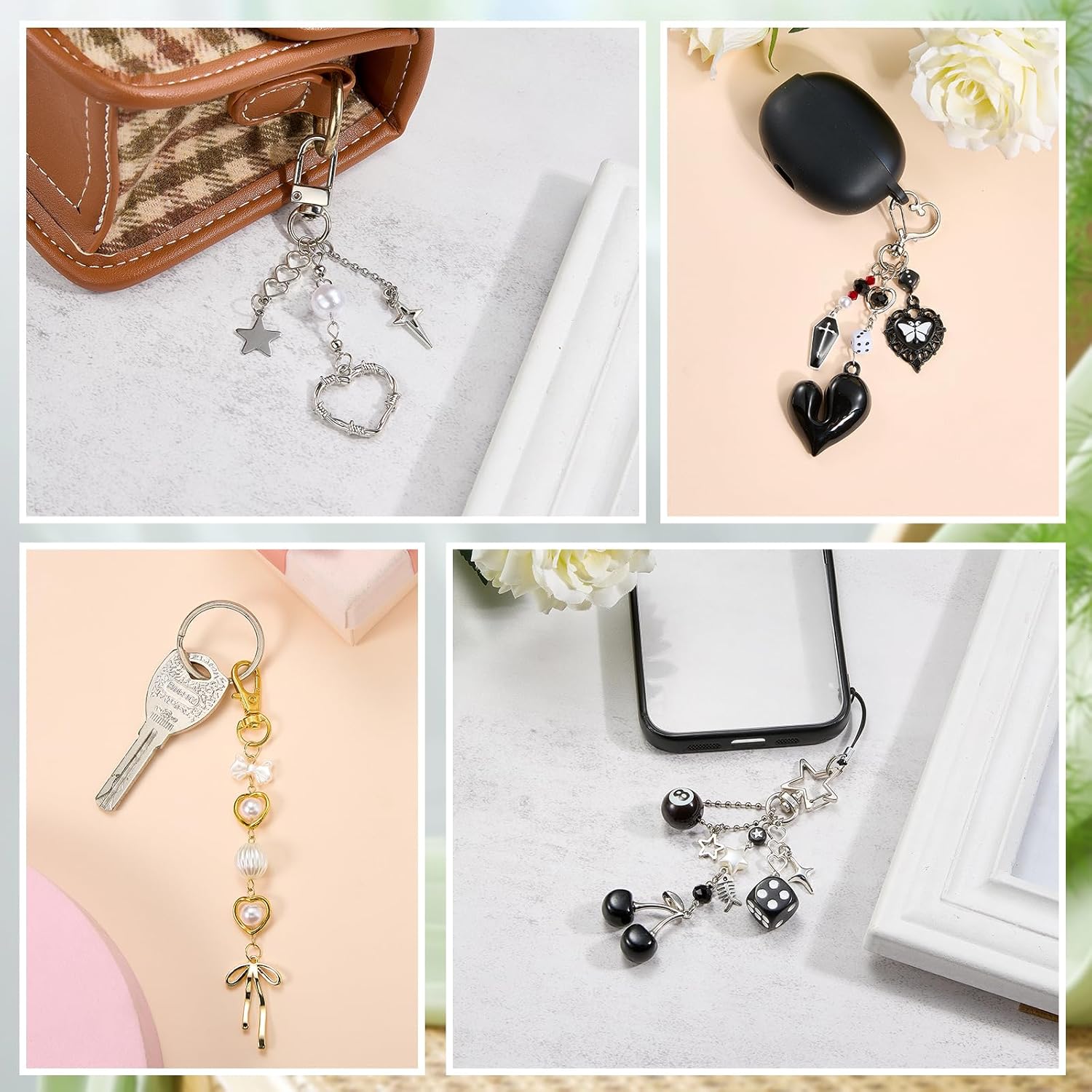 2 Pcs Cute Keychains for Women Purse Charms Aesthetic Keychains Bag Charms for Handbags Backpacks Decorations - Image 7