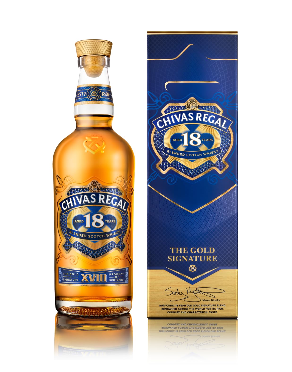 Chivas Regal 18 Years Old - Blended Scotch Whisky - Gold Signature - 0,7l | 700ml (1er Pack)