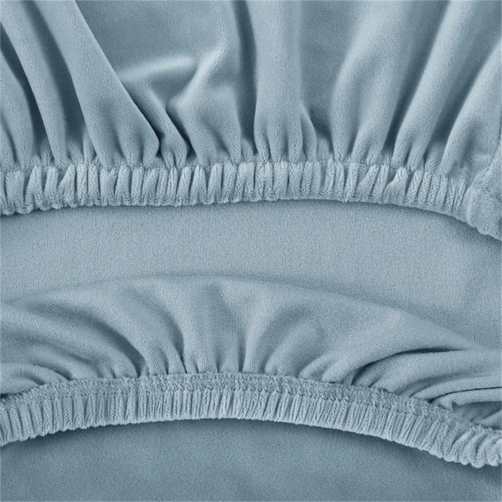 2pcs Soft Velvet Chair Cover Low Back Duckbill Chair Slipcover Elastic Curved Thick Dining Room Seat Covers for Kitchen Hotel