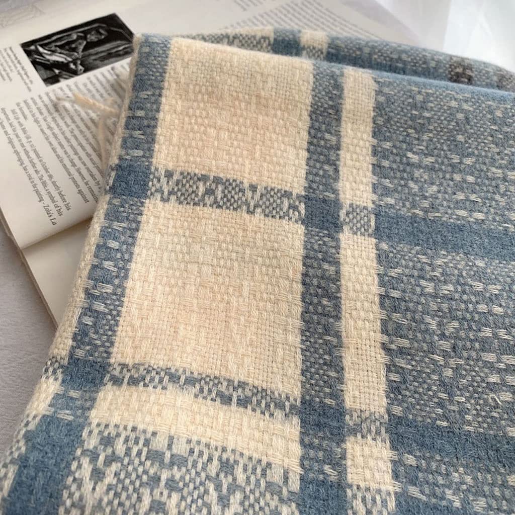 Bufanda Invierno Imitación Cachemira Invierno Bufanda cálida Hombres Tassel Tejido Tela Escocesa Bufandas Bufandas Femenino otoño mantón envueltos Chal Bufanda