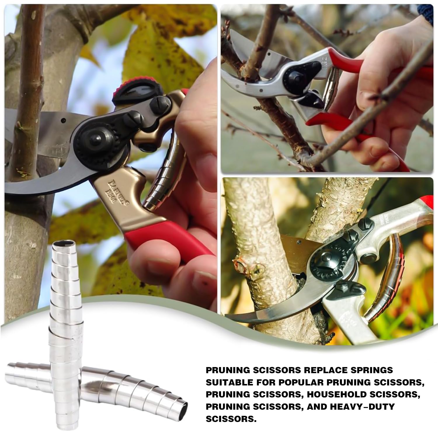 Ressort Volute Acier Inox Ressorts Pour Sécateur Volute - Lot De 4 - Acier Inoxydable - Rechange Universel Jardinage Secateur Electrique Sans Fil