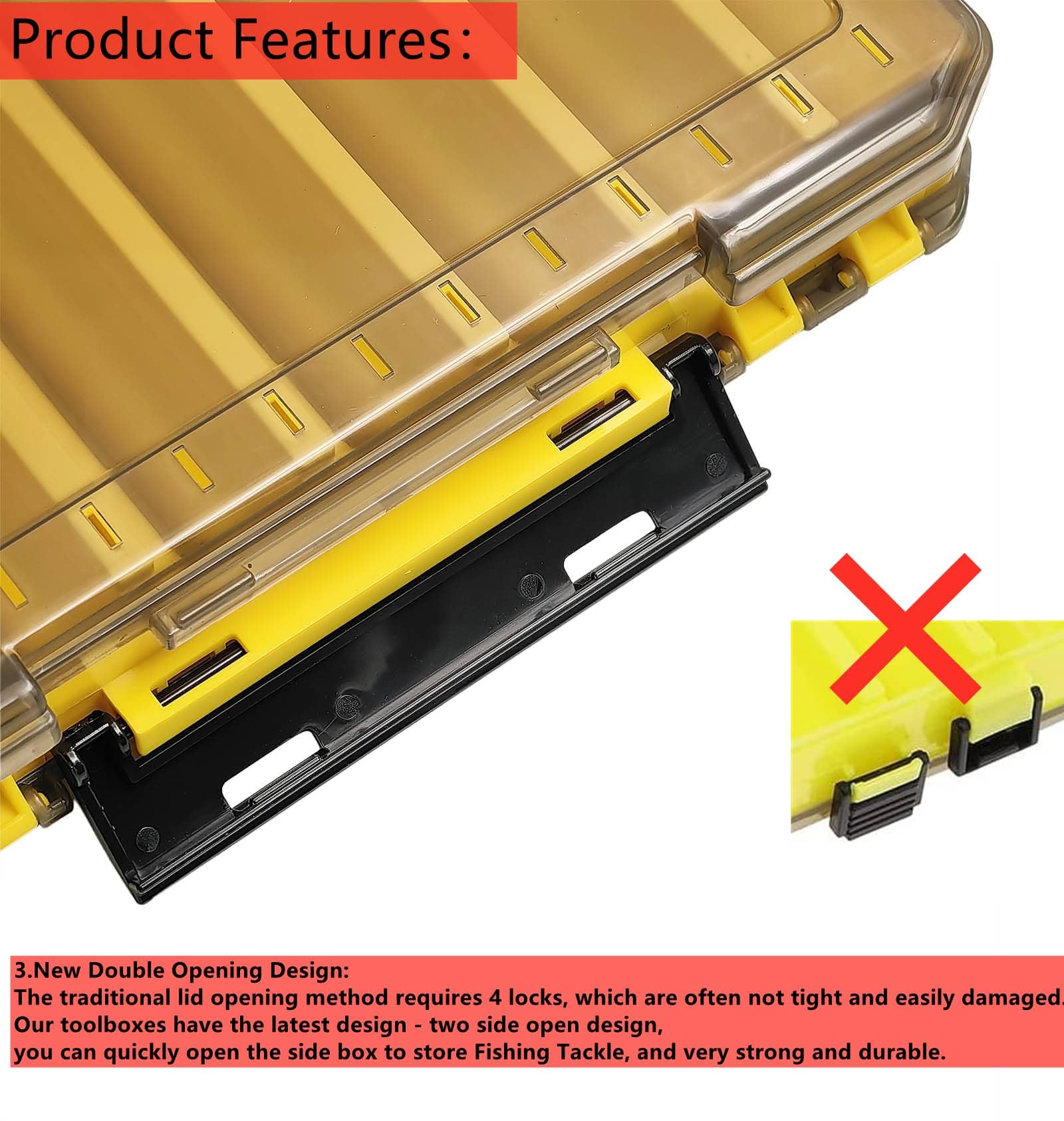 Fishing Tackle Boxes Lure Organizer: 2 Packs Hard Bait Storage Box - Image 4