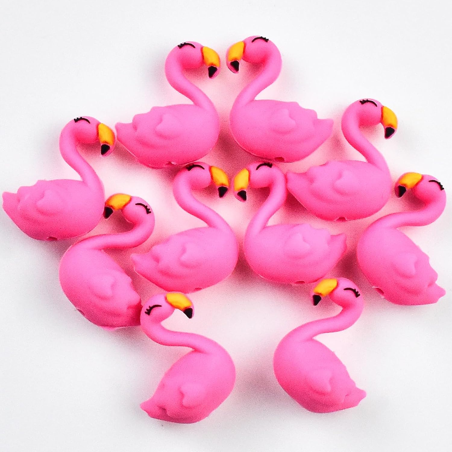 HOMICO 8PCS 3D Flamingo Silicone Focal Beads for Pens, Keychain Making, DIY Beaded Pens & Jewelry - Image 2