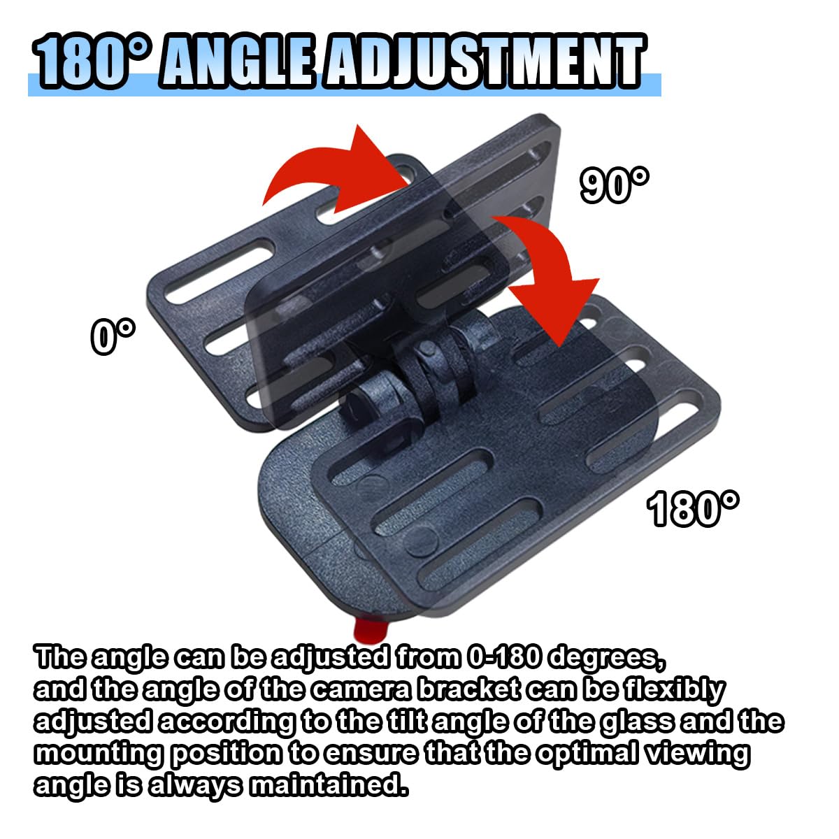 Soporte para cámara trasera de coche, soporte ajustable para cámara de respaldo de vehículo, soporte adhesivo fuerte para cámara trasera de salpicadero para coche, SUV, RV, camión (juego de 2)