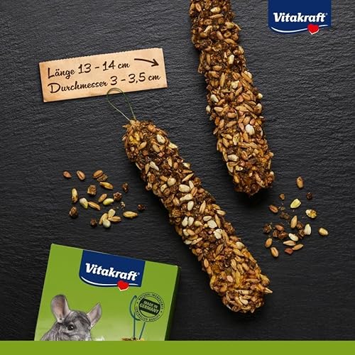 Vitakraft Kräcker, Knabberstangen, Nagersnack, für Chinchillas, zur Zahnpflege, mit Kräutern, mit Hagebutte, ohne Zusatz von Zucker und Getreide (10x 112g)