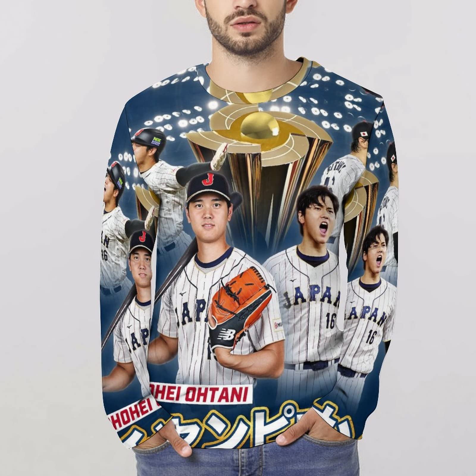 Amazon.co.jp: 侍ジャパン 日本代表 大谷翔平 MVP 記念 メンズ 長袖 T