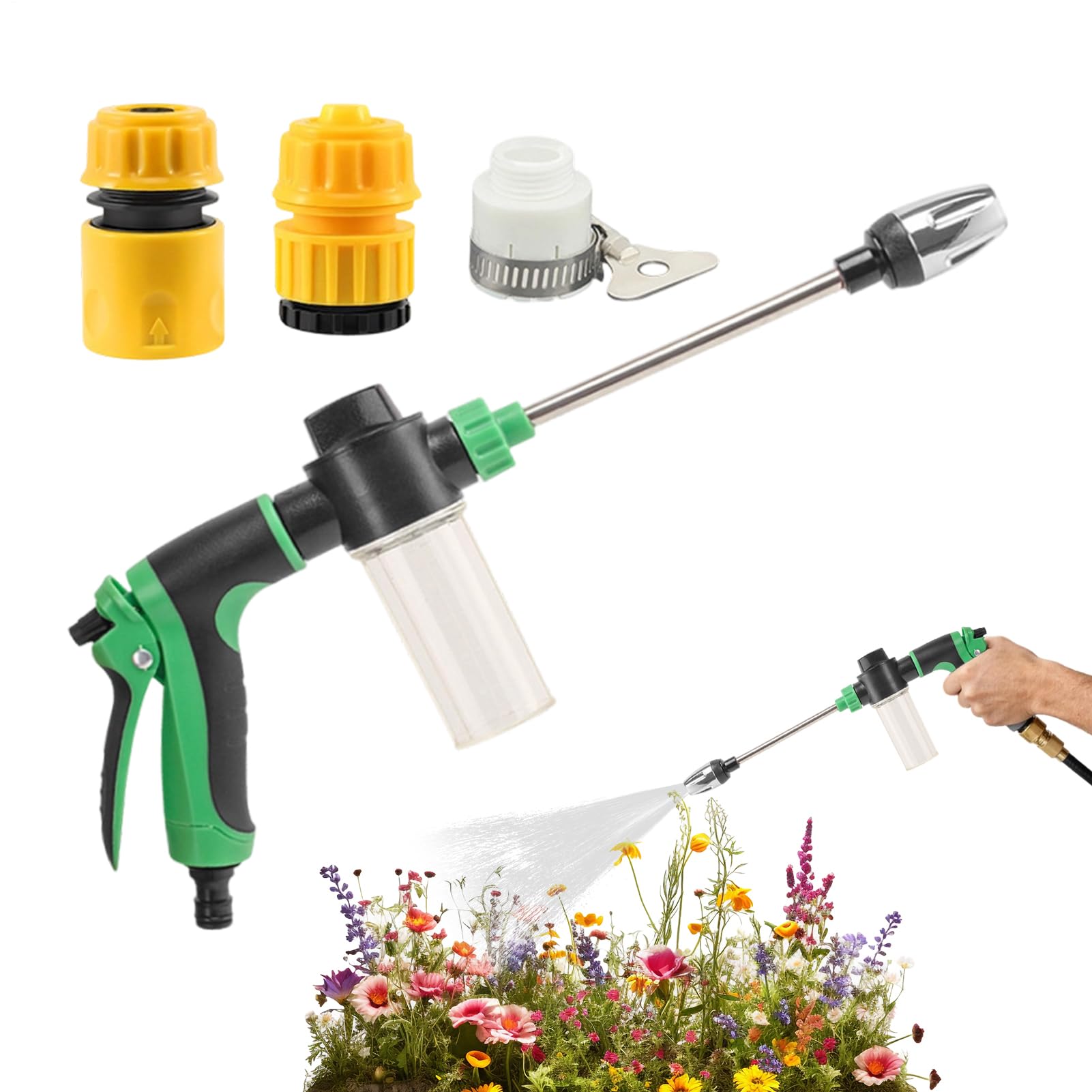 Rociador de jardín giratorio para simplificar el riego del patio y el lavado del coche