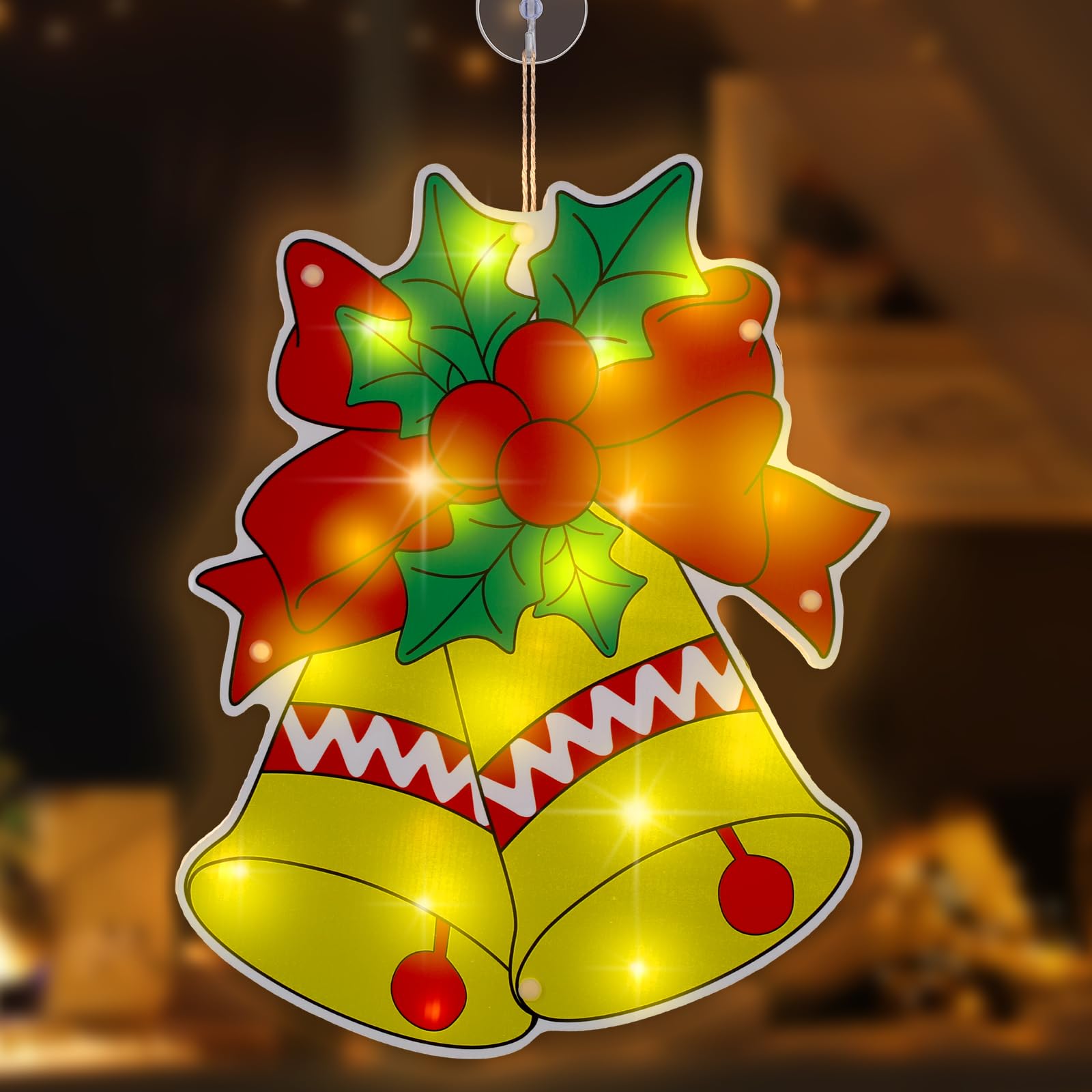 VIHOSE 17'' Bell Christmas Window Silhouette Lights