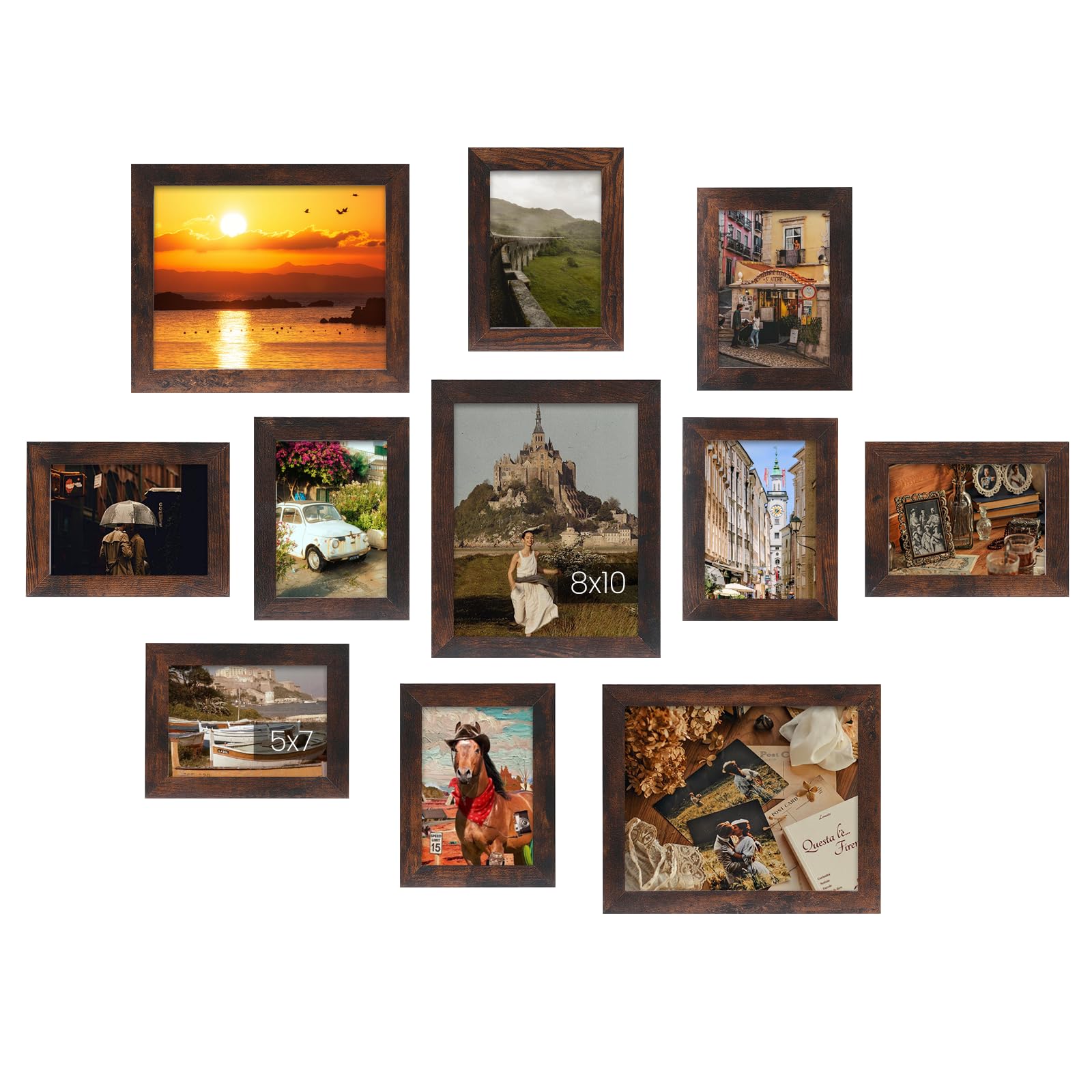 Cadres photo collage avec passe-partout pour décoration murale suspendre table