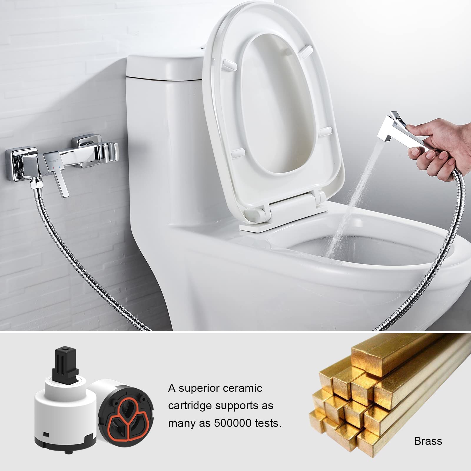 Ibergrif - monomando dla bidet WC, kwadratowy kran prysznicowy do zimnej wody, chrom