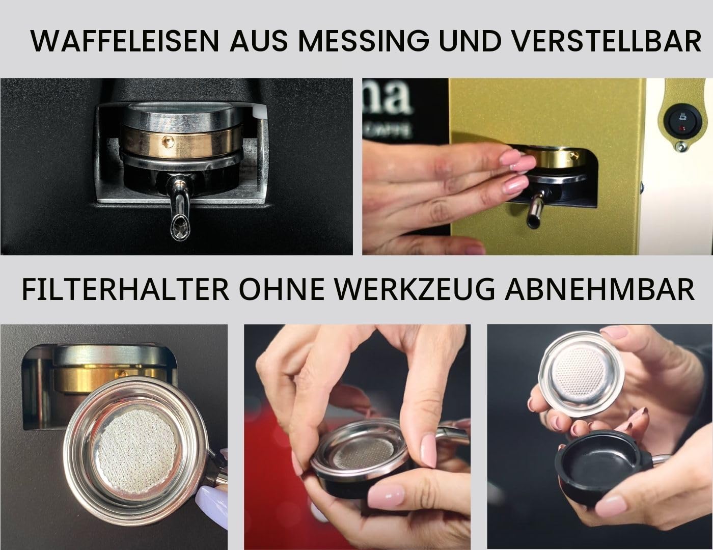 Aroma Plus+ Espressomaschine für ESE-Pads 44 mm Militärgrün