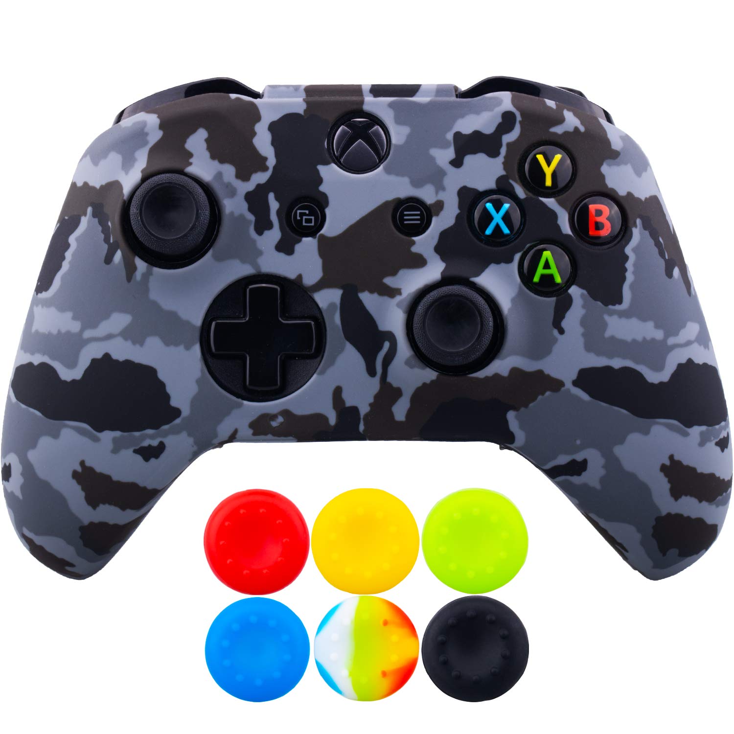 9CDeer 1 Piece of SiliconeTransfer Print Protective Cover Skin + 6 Thumb Grips for Xbox One/S/X Controller rainbow — view 11