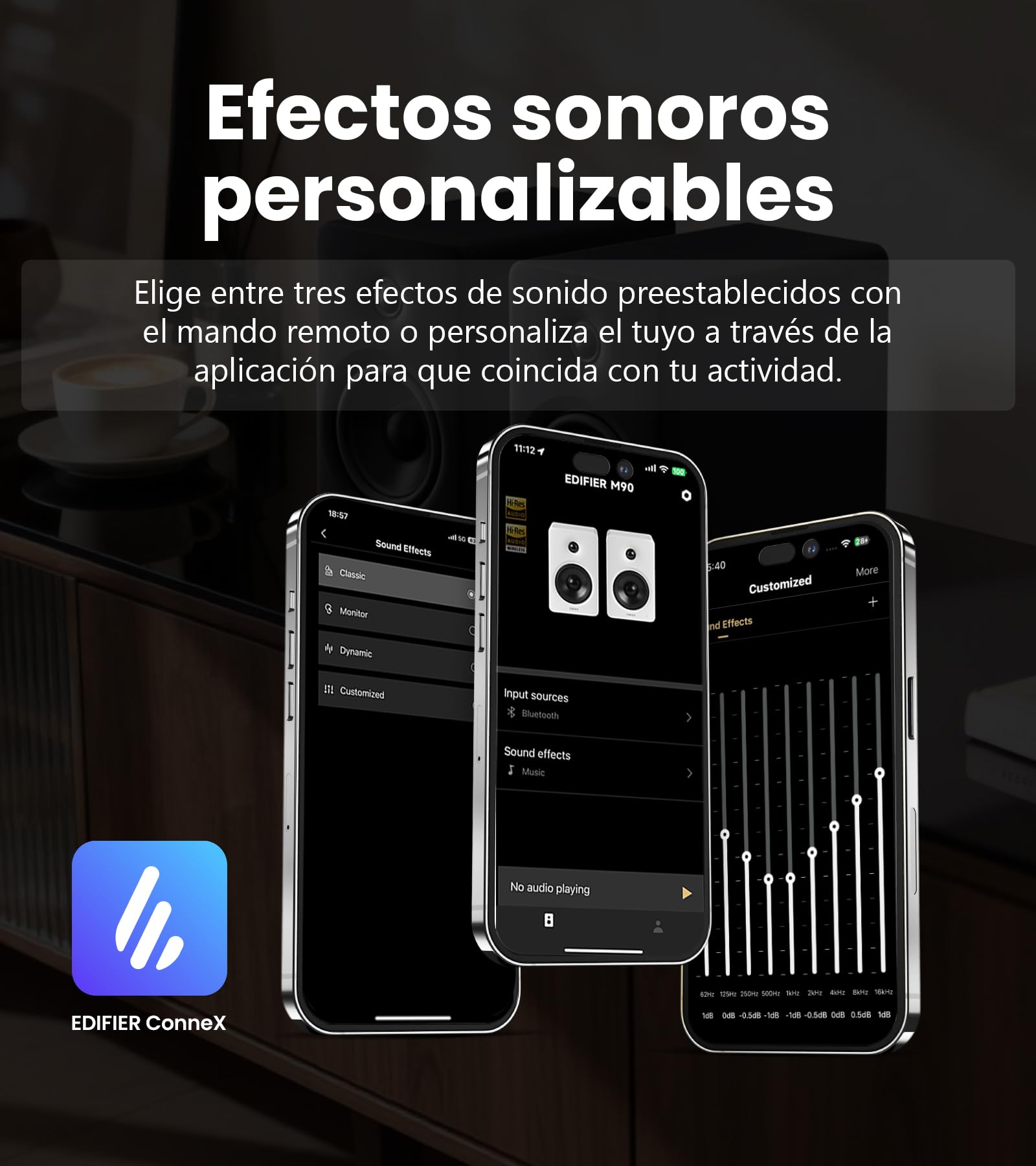 Edifier M90 Altavoces de estantería, 100W RMS Altavoces de Escritorio, Audio Hi-Res, LDAC, Bluetooth 6.0 Altavoces Compactos, HDMI eARC/Optical/USB-C/AUX Entrada, Control Remoto para TV/PC - Blanco