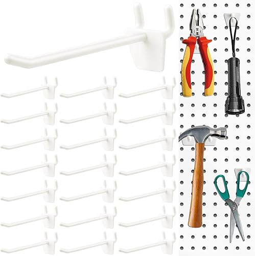 Supkiir 100 ganchos de plástico para tablero de clavijas de 4 pulgadas, amarillentos, ganchos para estantes adecuados para tableros de clavijas de