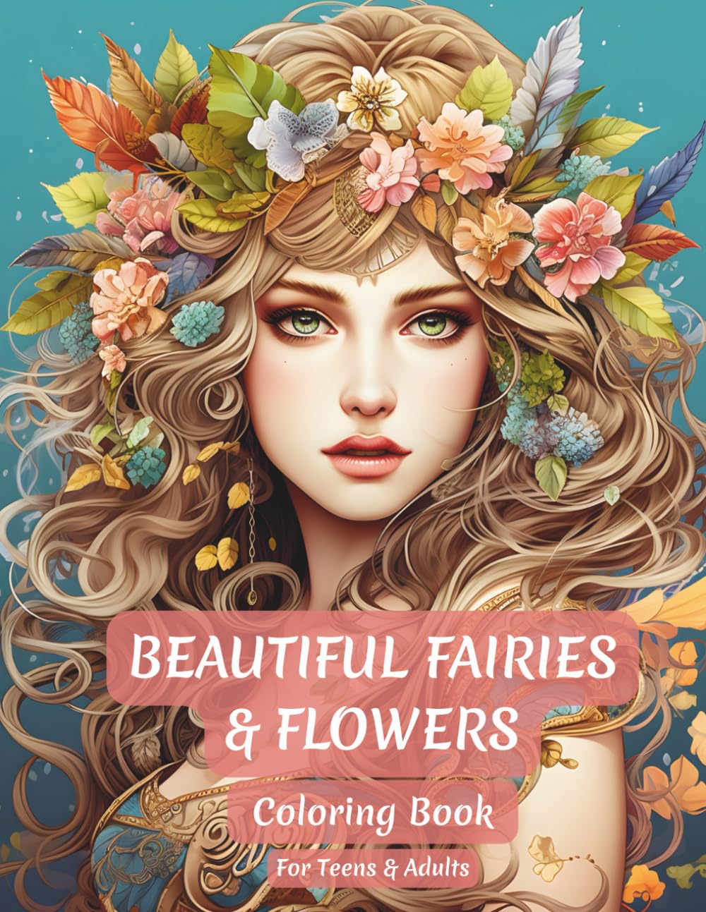 Beautiful Fairies & Flowers Coloring Book: Fantasy Designs for Teens and Adults Featuring Relaxing Fairy and Floral Artwork