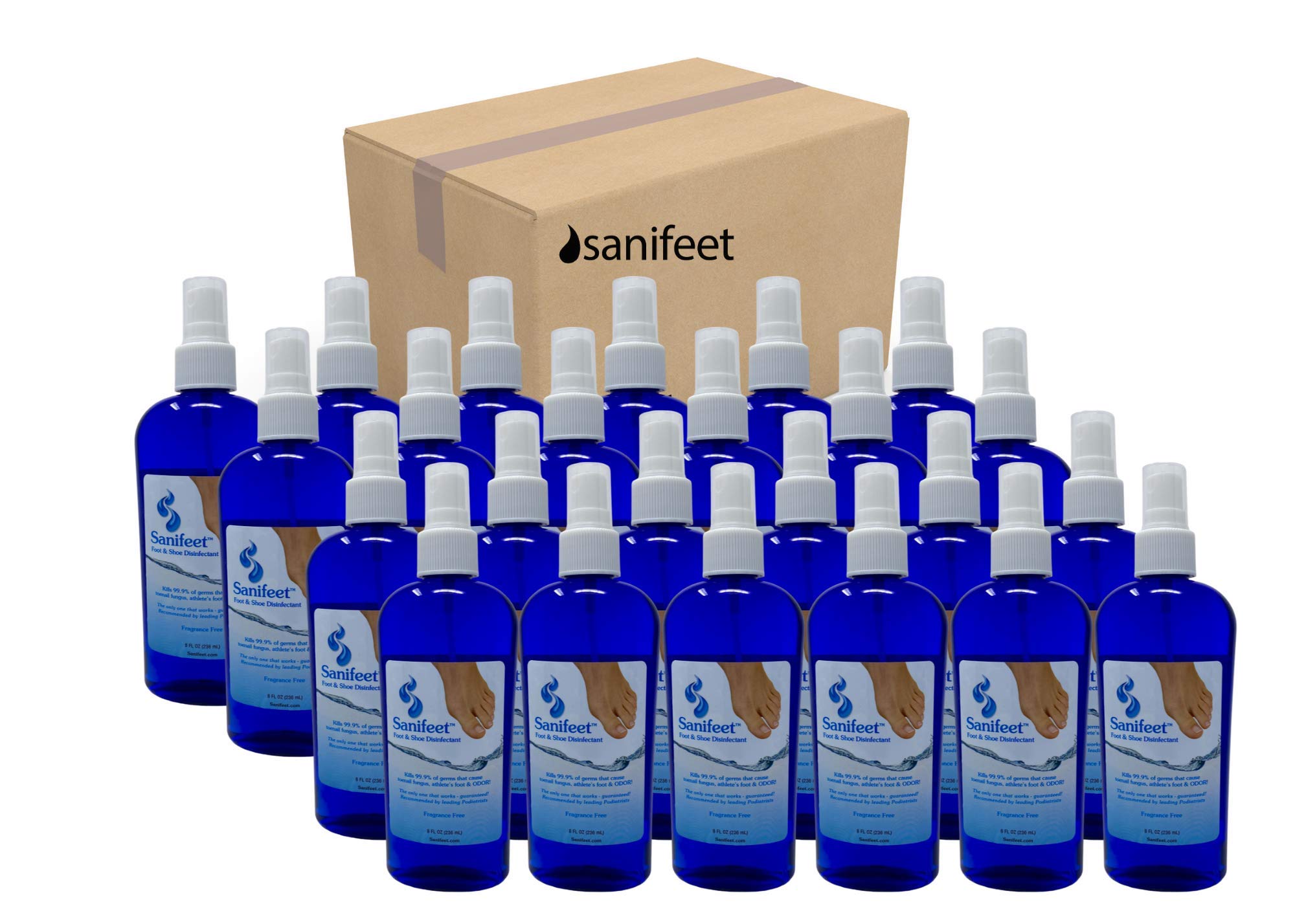 Sanifeet Foot Spray, Eliminate Athletes Foot and Stinky Feet for Good, 8oz, 24 Pack