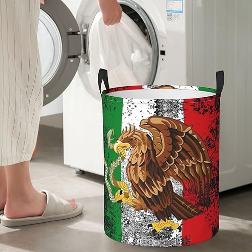 Miniatura 7 de Cesta de lavandería con la bandera de México, cestas grandes para ropa sucia, organizador de ropa sucia
