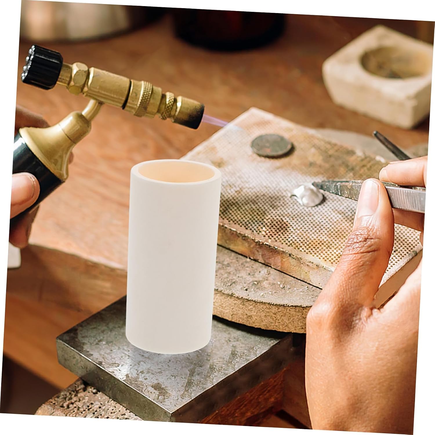VILLFUL Crucible Ceramic Alumina for Lab Use High Heat Endurance Wear Resistant Wide Application
