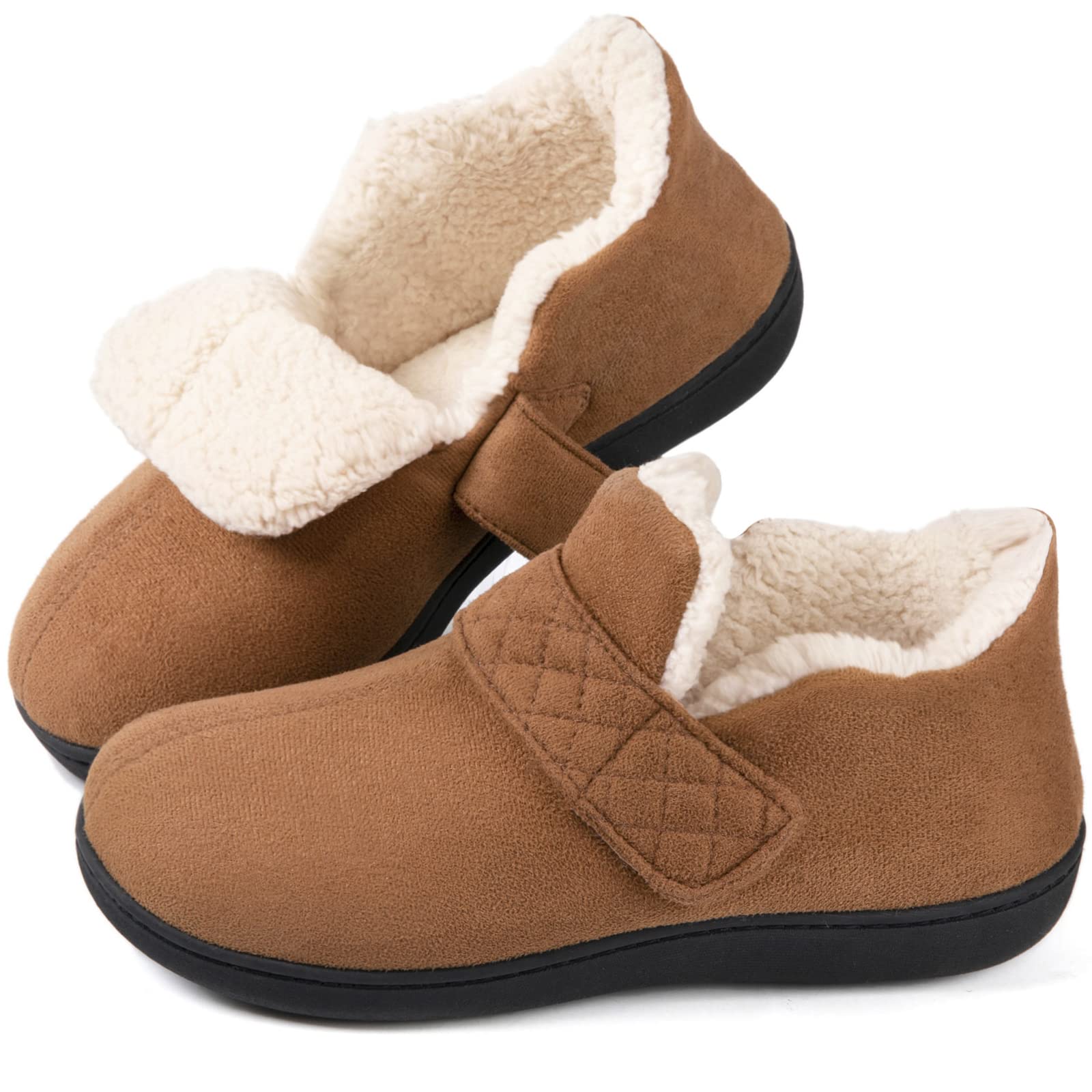 ZizorWomen's Adjustable Strap Closed Back Slipper with Memory Foam