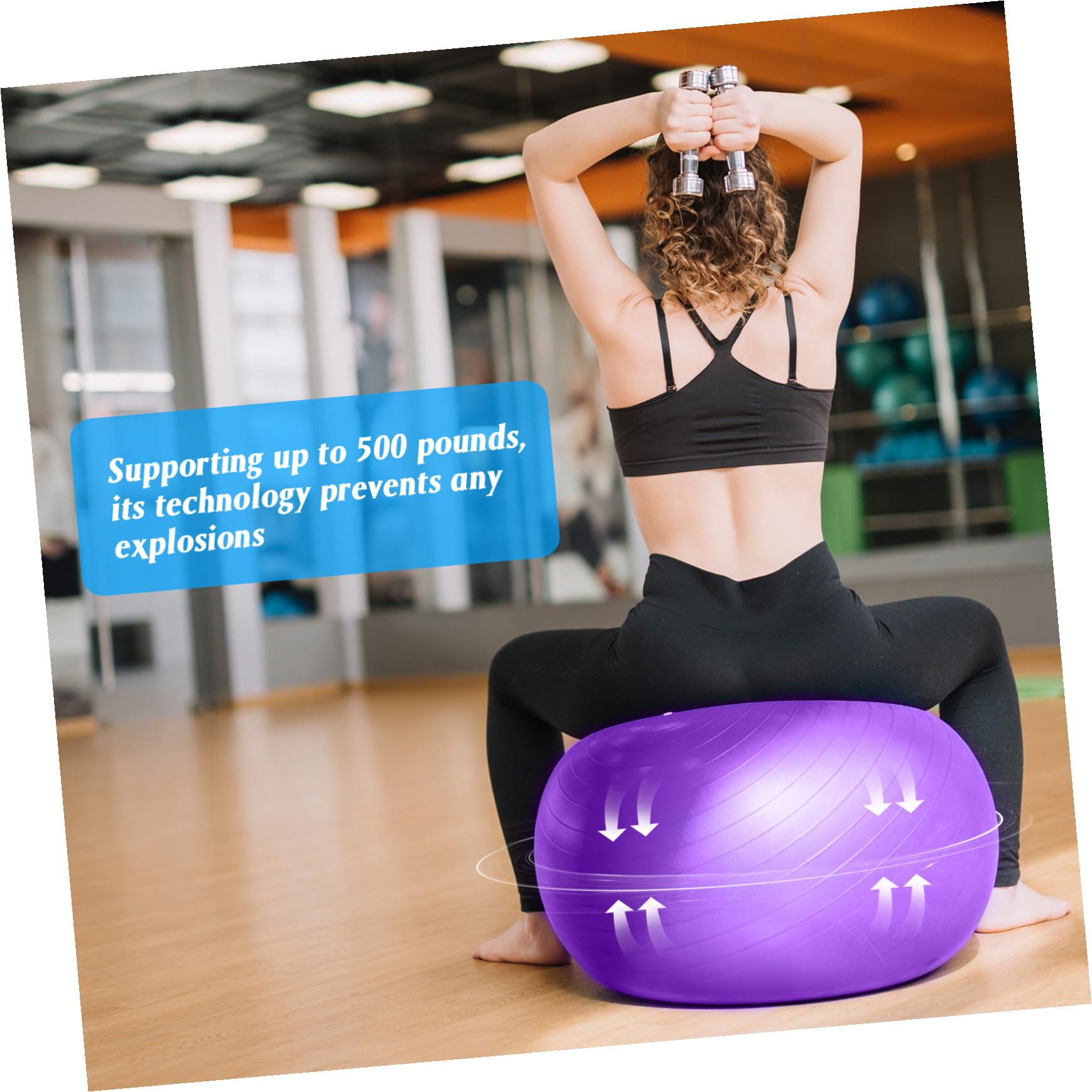 NOLITOY Pelota de Yoga de Ejercicio Pelota de Estabilidad para Pilates Entrenamiento de Core con Inflador para Gimnasio y Casa