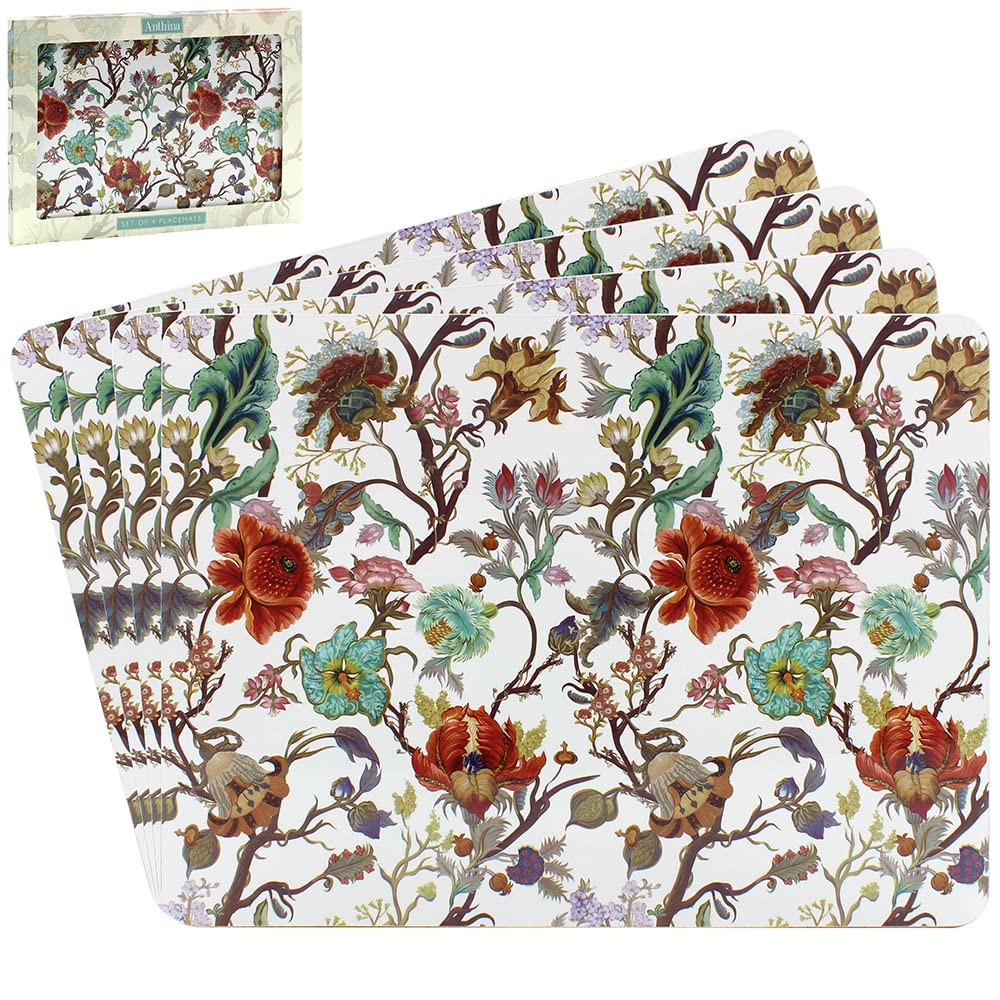 Lesser & Pavey Multicolor William Morris Anthina Set Of 4 Placemats - Decorative Table Mats For The Home