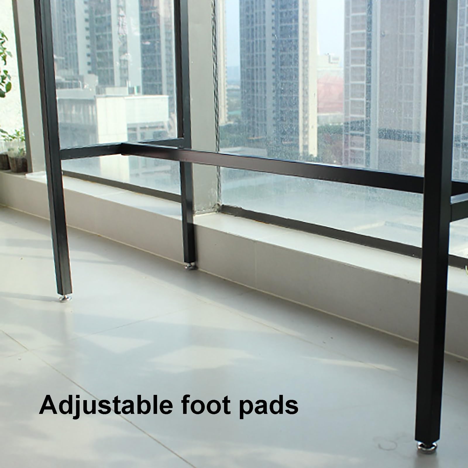Table de bar d'extérieur à hauteur de comptoir – Dessus imperméable, pieds extensibles, convient pour balcon, jardin et utilisation en intérieur