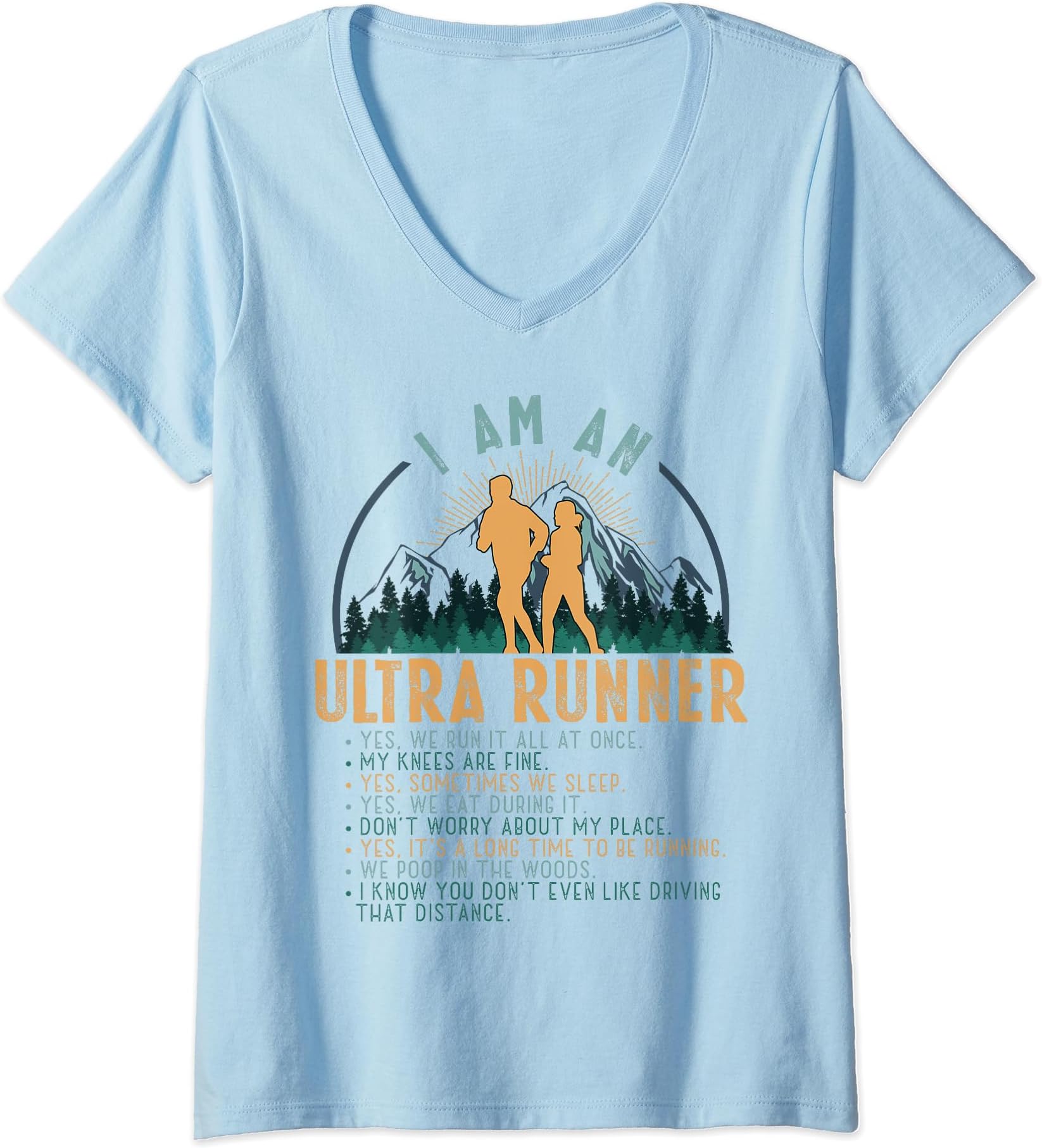 Funny Ultramarathon Running Marathon Runner Athlete Finisher V-Neck T-Shirt