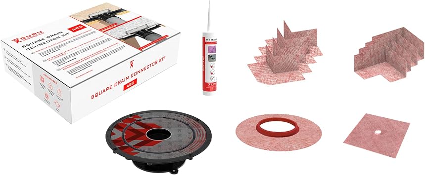 Guru USA Square Drain Connector Kit for ABS Drains