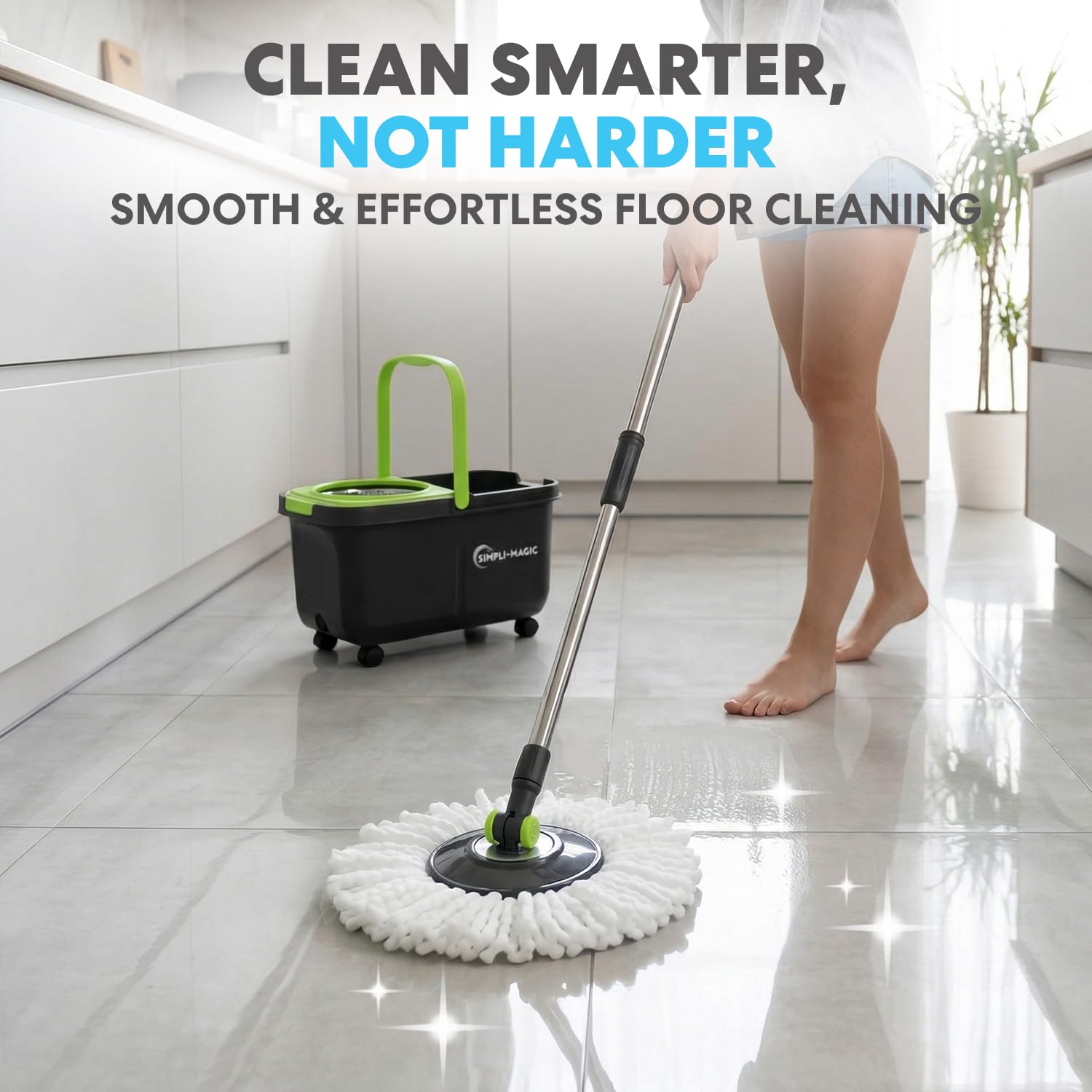 Amazon.com: Simpli-Magic 360° Spin Mop and Bucket with Wringer – 3
