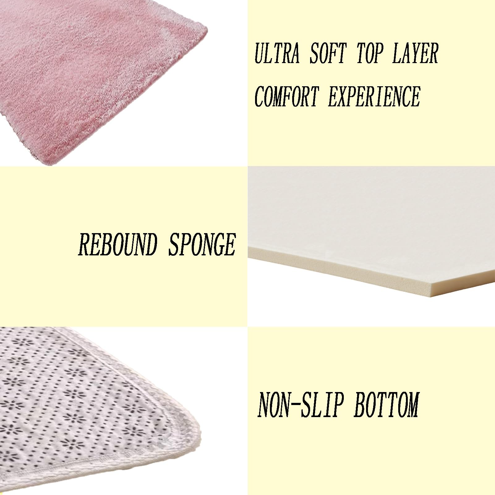 Teppiche Schlafzimmer 160 x 190 cm Anti-Rutsch Unterseite Modern Flächenteppich Wohnzimmer Deko für Stühle Sofa Schlafzimmer Kinderzimmer, Rosa