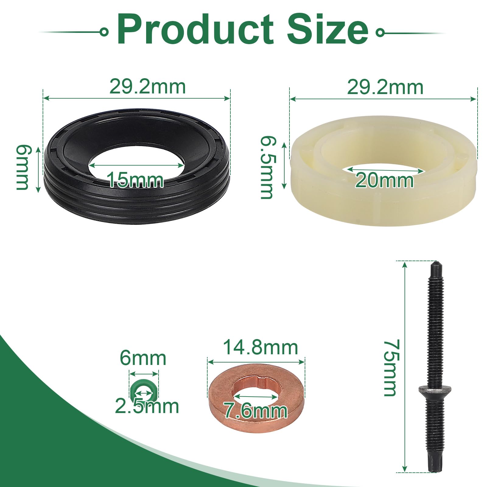 EFUTURETIME 1.6 HDI Diesel Iniettore Set di Guarnizioni con 8 Viti, Iniettori O-Ring Kit 198185 198299 1982A0 Compatibile con Citroen, Peugeot