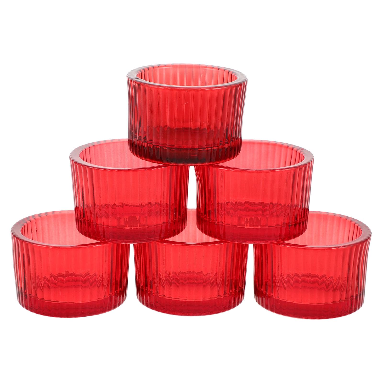 Zerodeko 6 portavelas de Cristal para Velas pequeñas, portavelas votivas