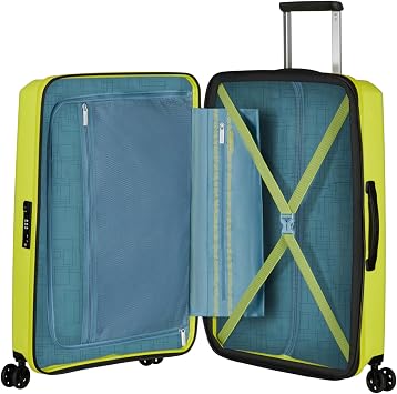 American Tourister Aerostep - Spinner M, Expandable Case, 67 cm, 66.5/72.5 L, Green (Light Lime)