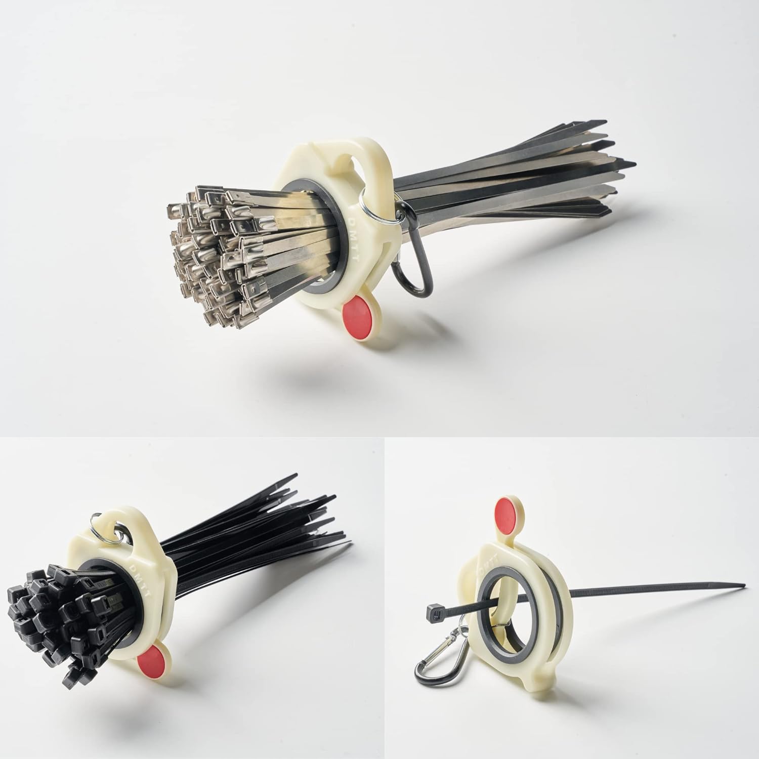 Zip Tie Organizer Band (1PC) with 8 inch Black Zip Ties (10PCS) for Cable ties Arrangement.