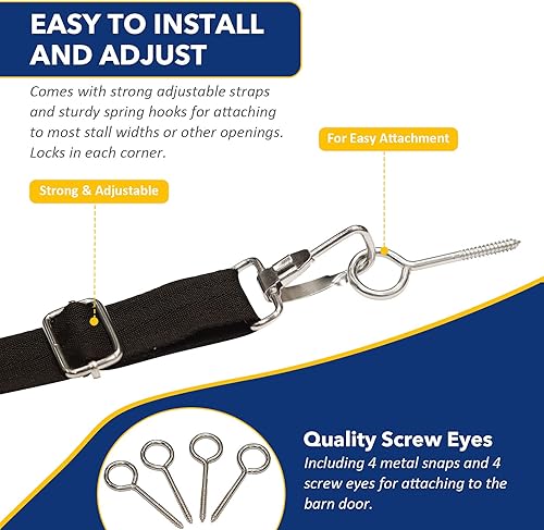 Miniatura 3 de Harrison Howard Protector de parada de caballos con correas ajustables y ganchos de resorte resistentes incluidos protector de pasillo para
