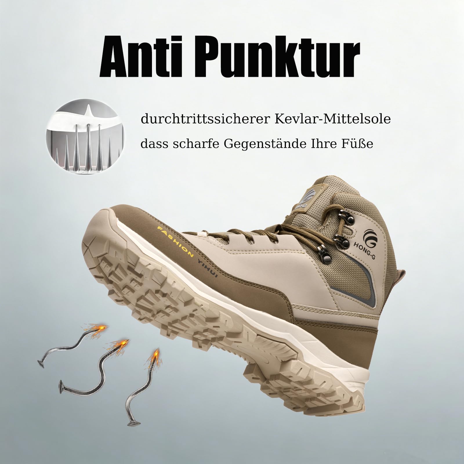 Zapatos de Seguridad para Hombre Mujer Botas de Trabajo Ligero Calzado Trabajo con Punteras de Acero Antideslizante Impermeables
