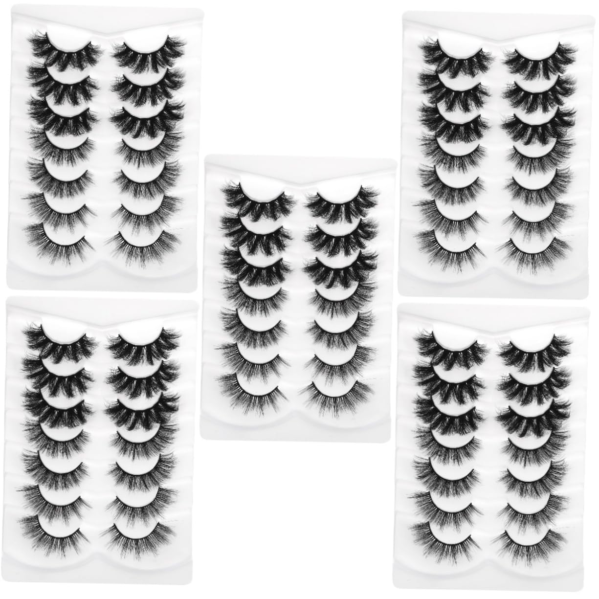 FOMIYES Paquete De 5 Pestañas Postizas Esponjosas Y Completas Naturales Para Maquillaje Cómodas Para Mujeres 7 Pares X 5