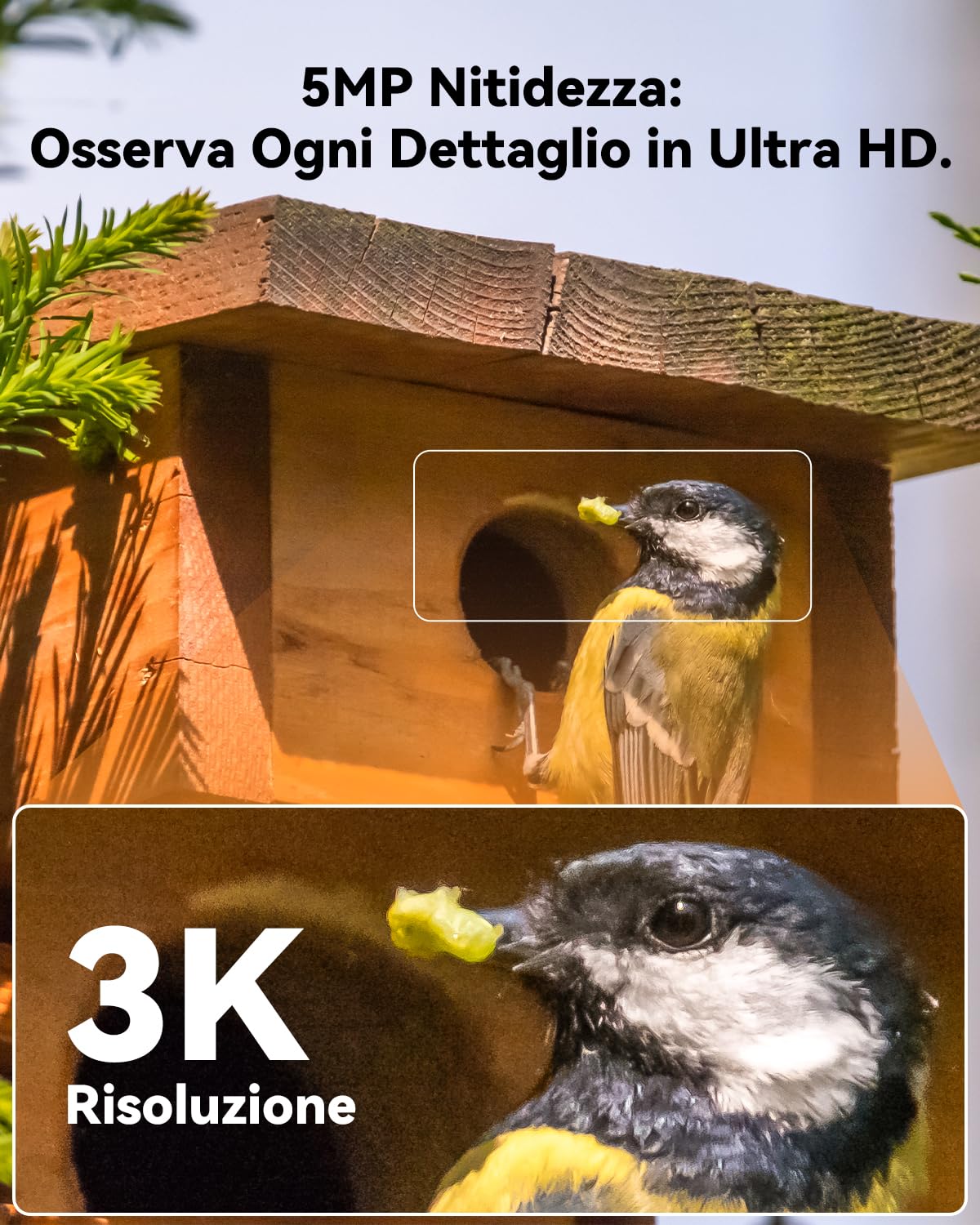Imou 3K Telecamera Wi-Fi Esterno Senza Fili con Pannello Solare, Videocamera Sorveglianza Esterno Batteria 5MP, Rilevamento Umano/PIR, Visione Notturna a Colori, IP66, Modalità Privata, 2,4ghz