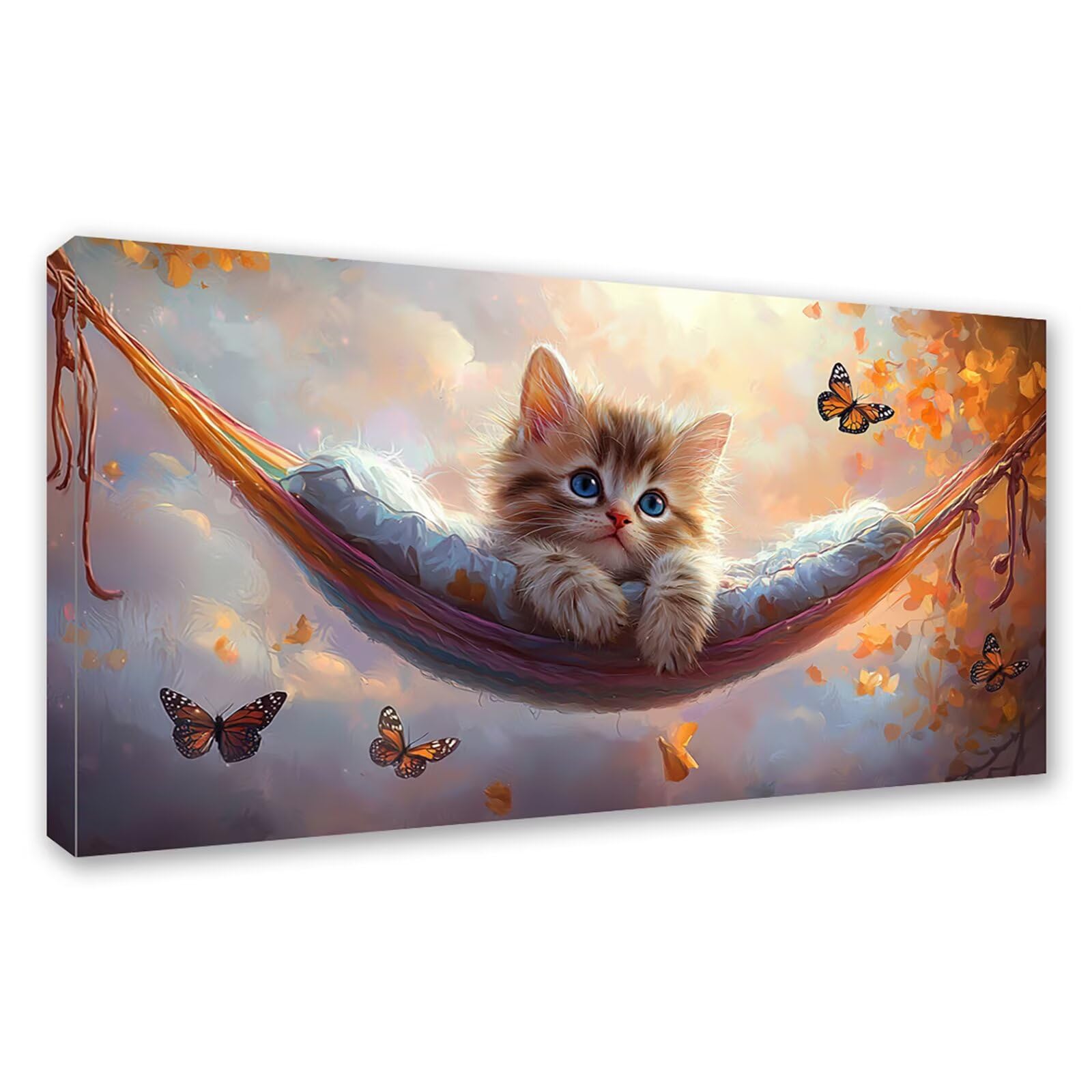 Diamond Painting Grande 160x80cm Gato Diamond Painting Adultos, DIY Mariposa Pintura de Diamante Manualidades Adultos, 5D Cuadrado Rhinestone Bordado Punto de Cruz para Home Decoration Regalo 0J-247