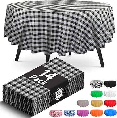 Miniatura 33 de Paquete de 14 manteles de plástico turquesa de alta calidad, manteles rectangulares desechables de plástico de 54 x 108 pulgadas, mantel rectangular