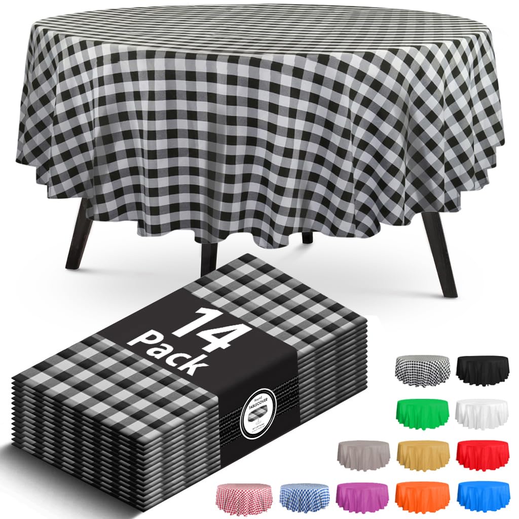 Black Tablecloths - 14 Pack Disposable Covers -30 Black Tablecloths - 14 Pack Disposable Covers -30