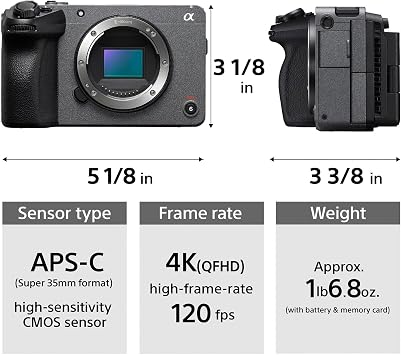 Sony Cinema Line FX30 Super 35 Camera (Body Only) with Weatherproof Hard Case, 128GB SD Card, and Card Reader and Storage Case Bundle (5 Items)