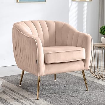 One Seater Sofa Velvet Sofa Modern Living Alone Comfort Couch Easy Assembly Living Room Sofa Light Camel