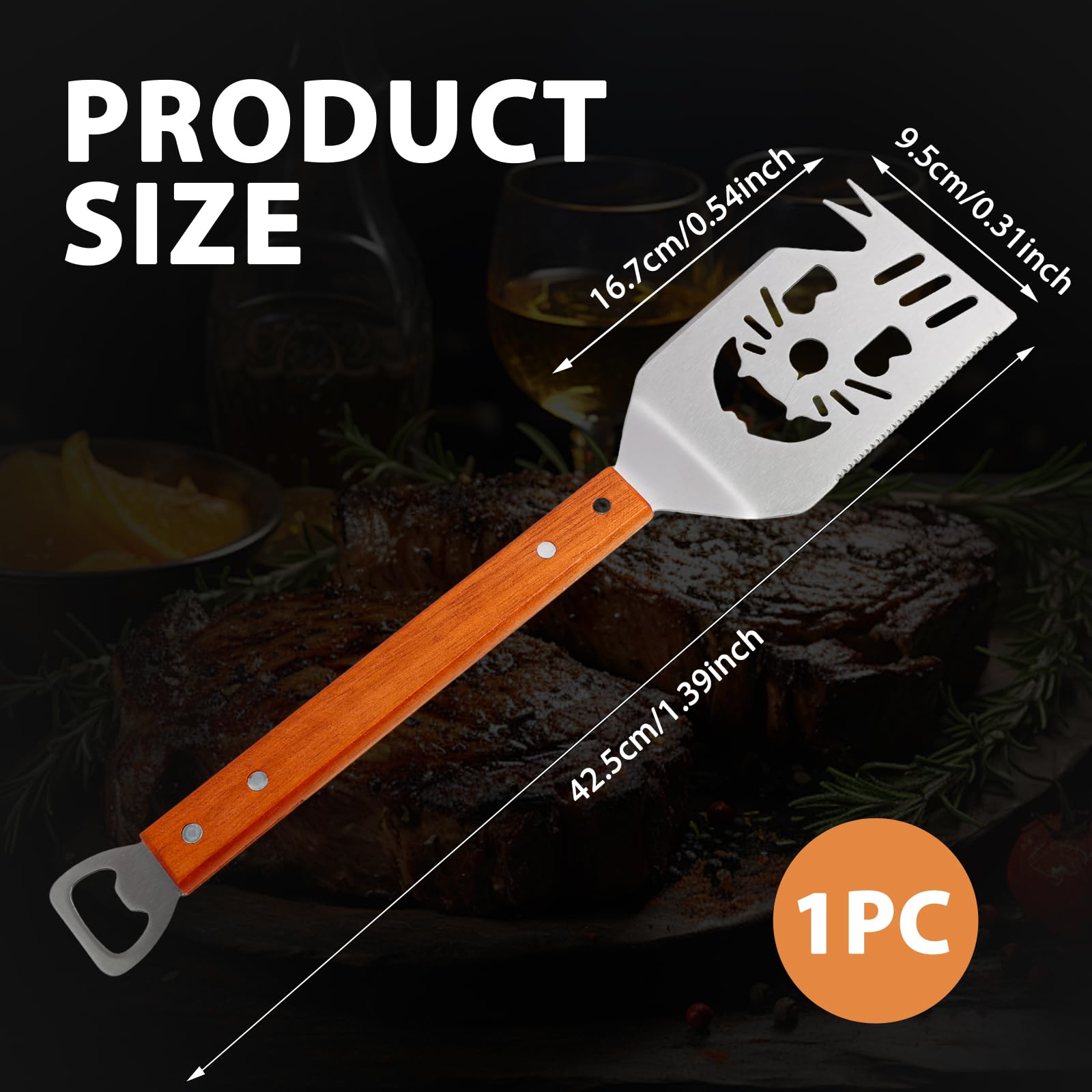 Spatule Barbecue 7 en 1, Ustensiles Barbecue Innovant pour Camping en Plein Air