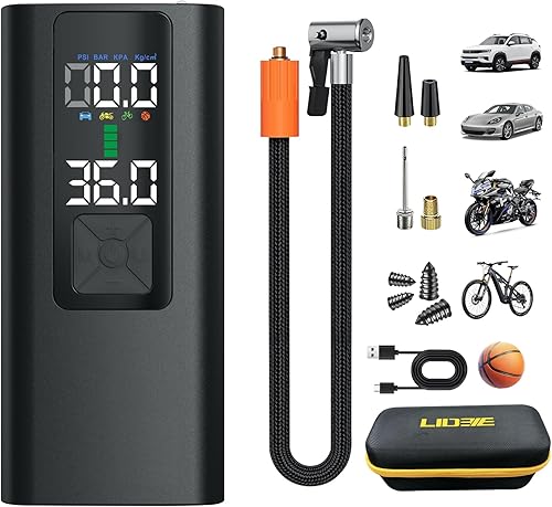 Inflador de neumáticos, compresor de aire portátil, bomba de aire automática para neumáticos de automóvil, accesorios de automóvil con manómetro