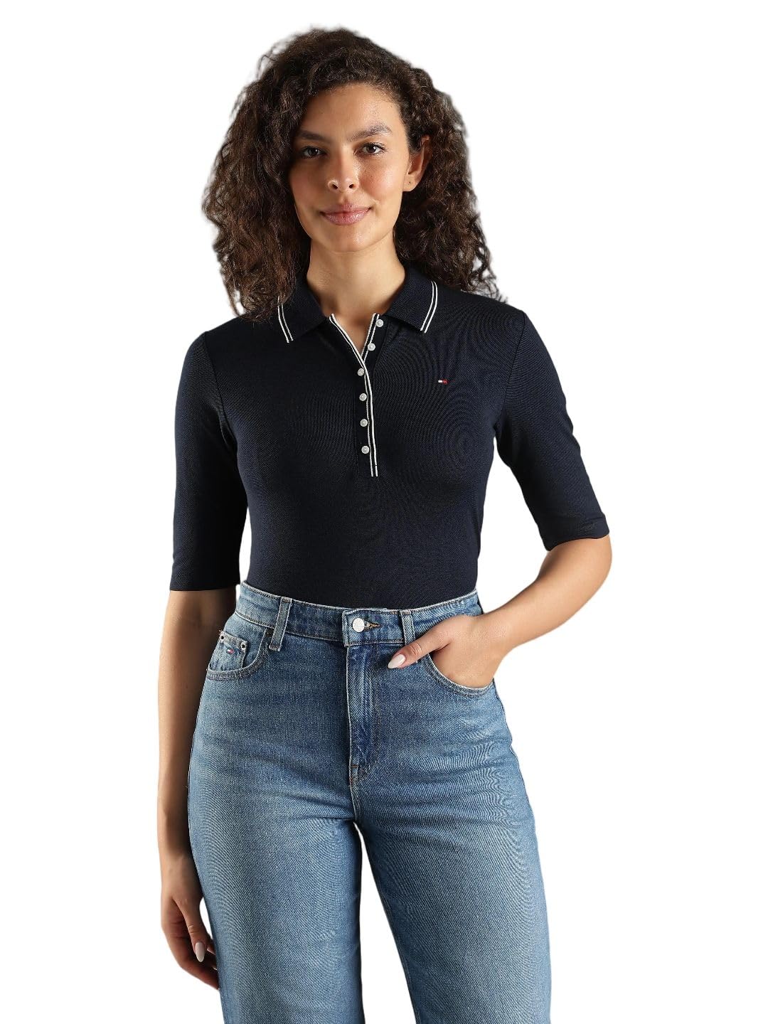 tommy hilfiger Solid Slim fit Lyocell Polo t-Shirt-picture-43