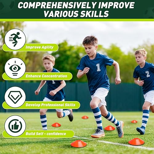 Miniatura 5 de Portería de fútbol, juego de porterías de fútbol para niños de 4 x 3 pies para patio trasero, equipo de entrenamiento de red de fútbol portátil con